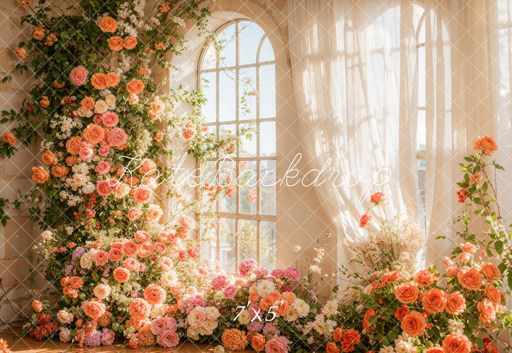 Kate Spring Flower Arch Window Sunlight Backdrop Designed by Emetselch