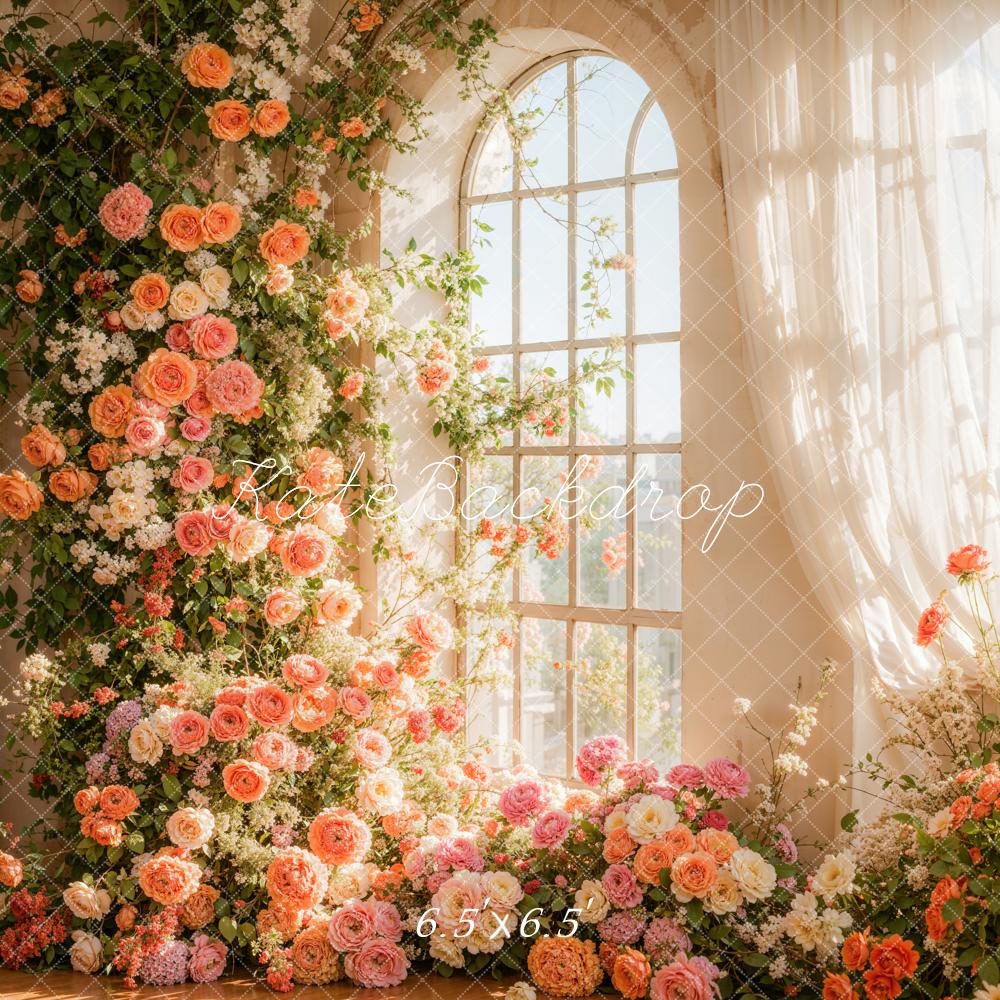 Kate Spring Flower Arch Window Sunlight Backdrop Designed by Emetselch