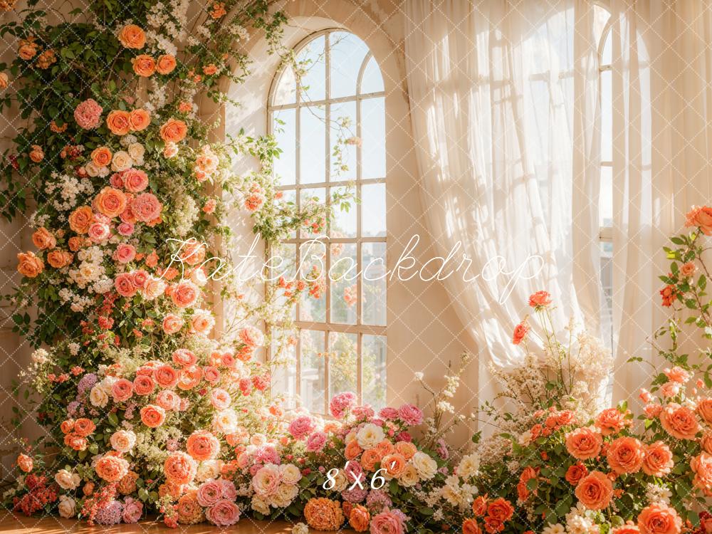 Kate Spring Flower Arch Window Sunlight Backdrop Designed by Emetselch