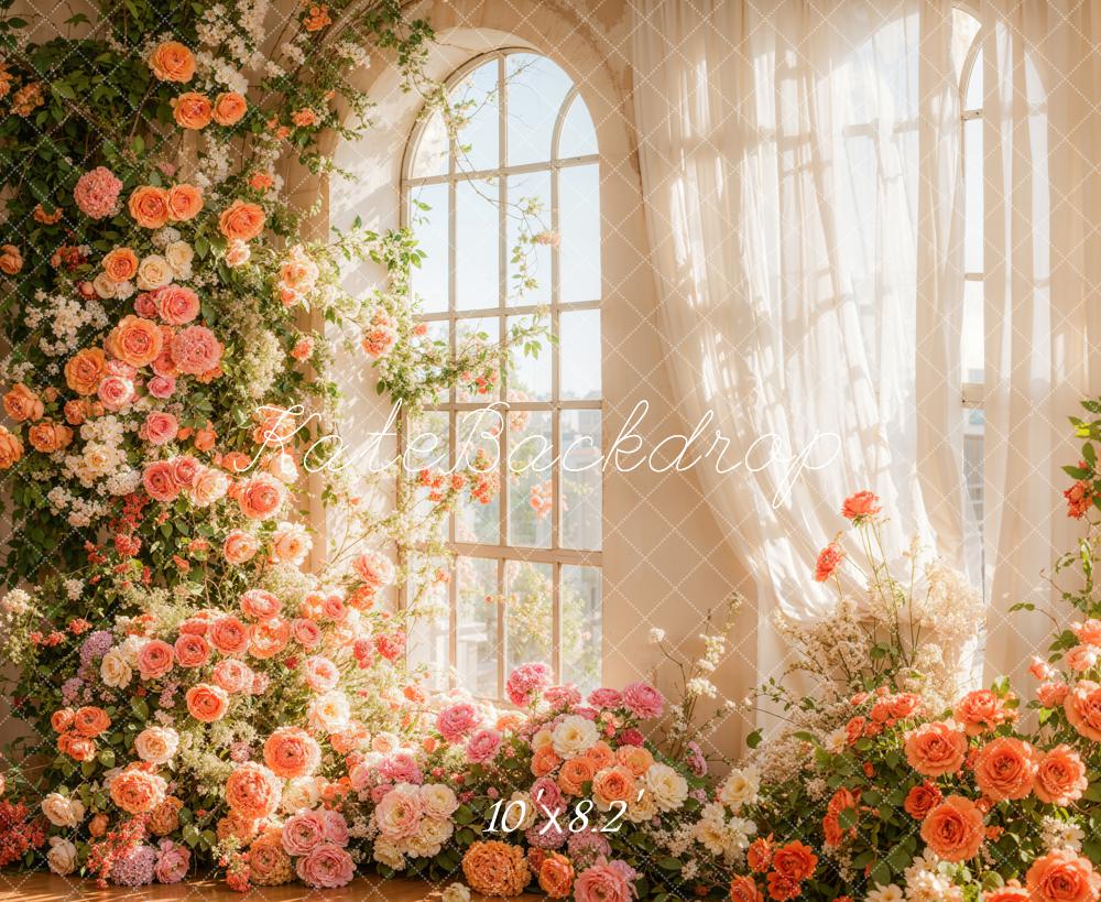 Kate Spring Flower Arch Window Sunlight Backdrop Designed by Emetselch