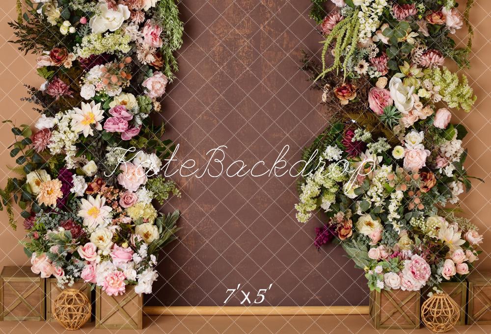 Kate Floral Rustic Brown Backdrop Designed by Mandy Ringe Photography