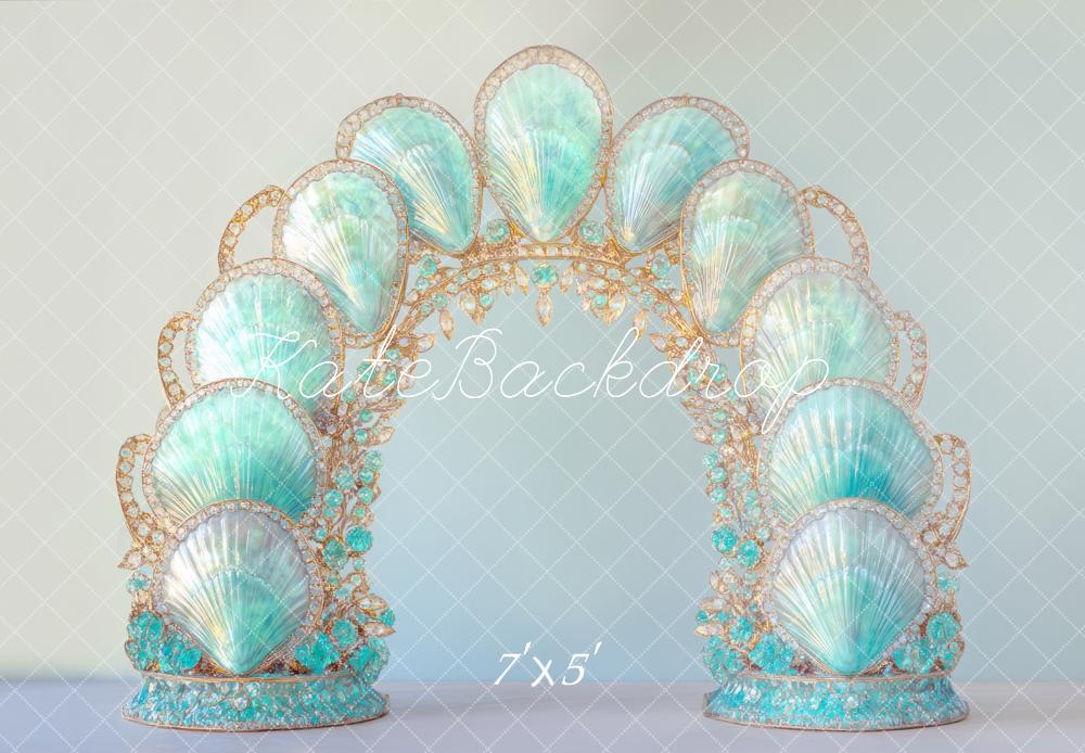 Kate Mermaid Blue Shell Arch Backdrop Designed by Mini MakeBelieve