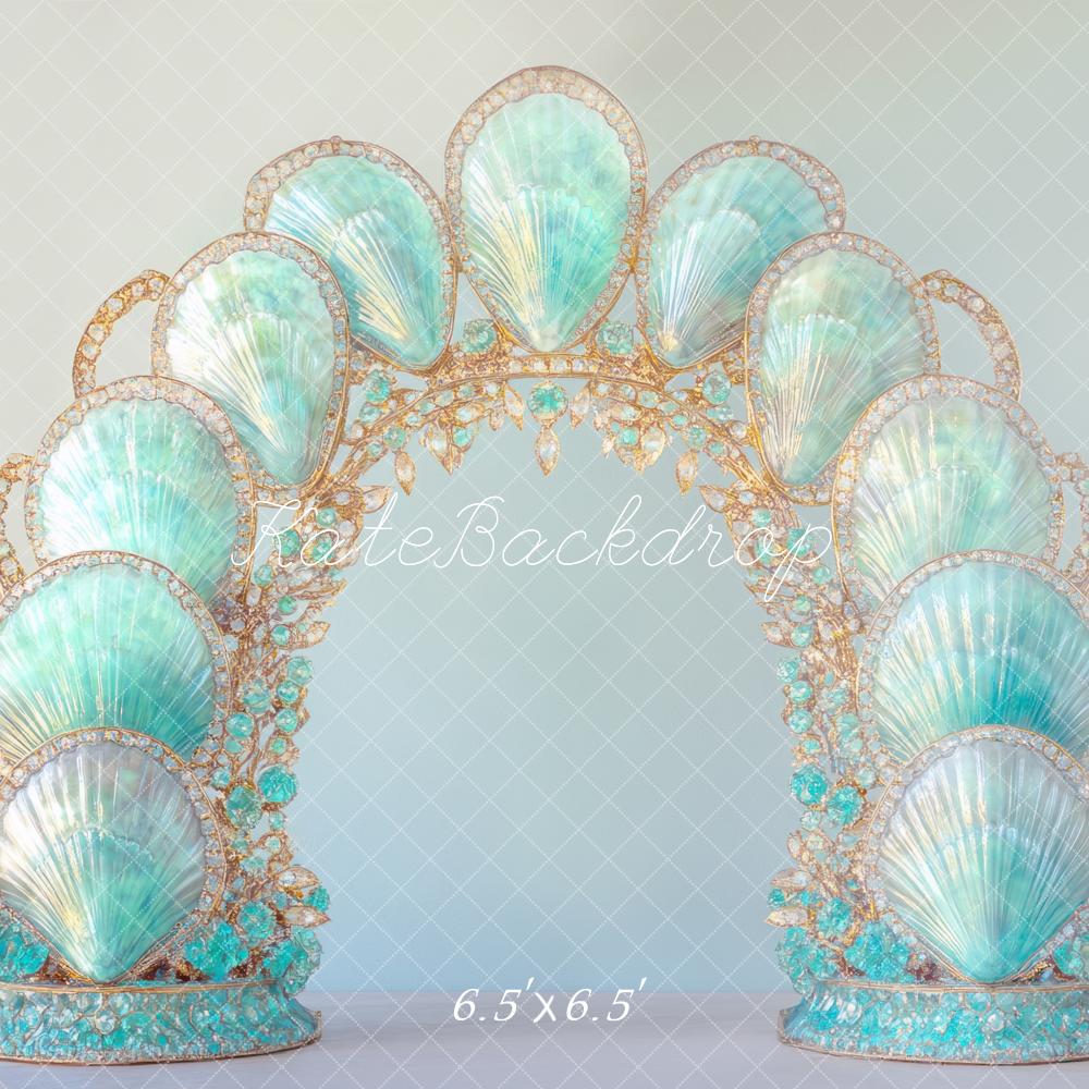 Kate Mermaid Blue Shell Arch Backdrop Designed by Mini MakeBelieve