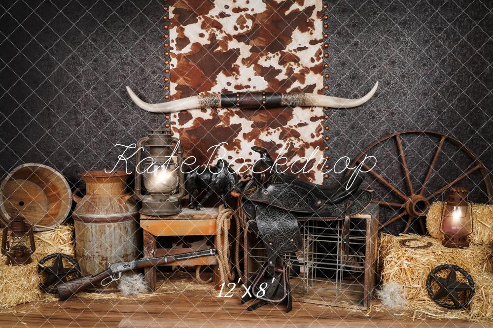 Kate Cake Smash Wild West Fleece Backdrop Designed by Arica Kirby -UK