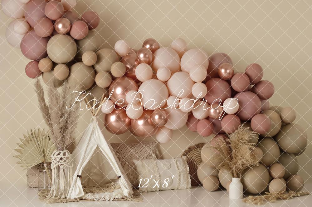 Kate Boho Balloons Tent Spring Fleece Backdrop Designed by Mandy Ringe Photography -UK