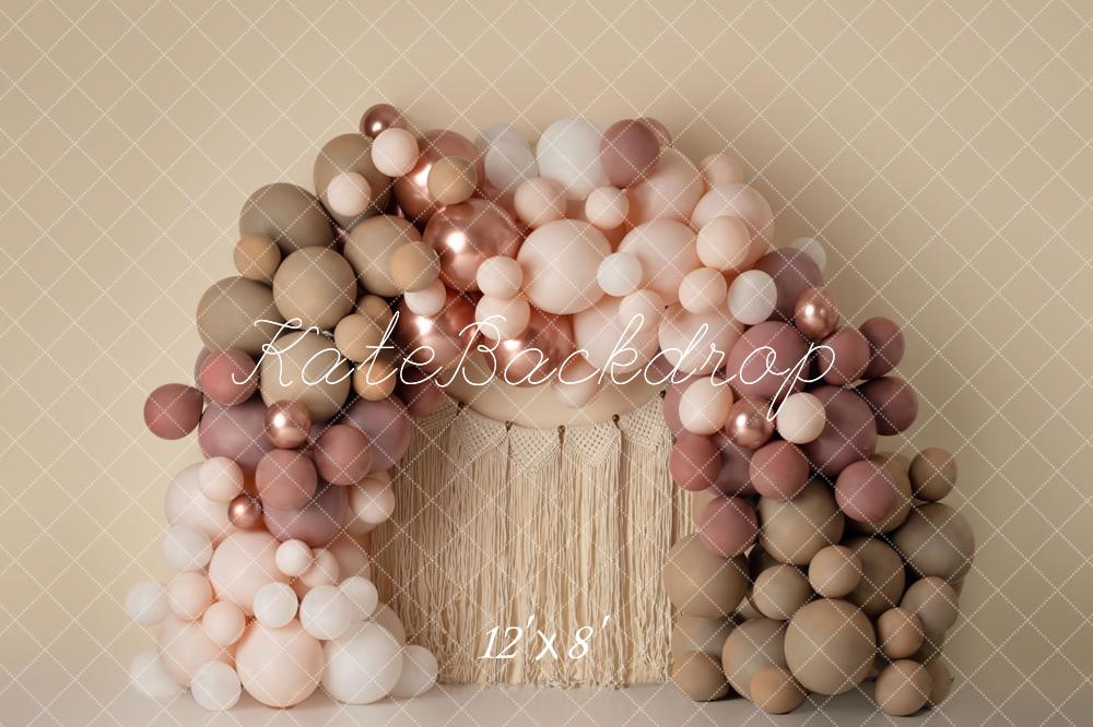 Kate Matte Balloon Arch Fleece Backdrop Macrame Wall Hanging Designed by Mandy Ringe Photography -UK