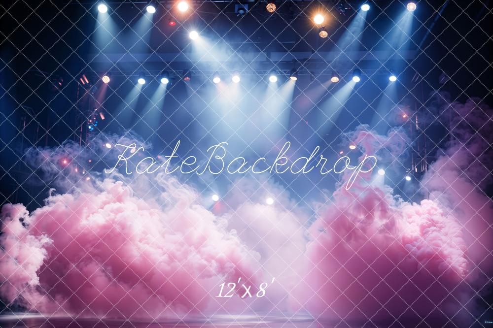 Kate Pink Smoke Stage Lighting Fleece Backdrop Designed by Emetselch -UK