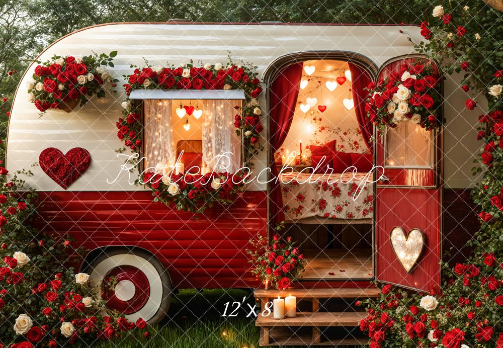 Kate Valentine's Day Romantic Heart Camper Backdrop Designed by Emetselch -UK