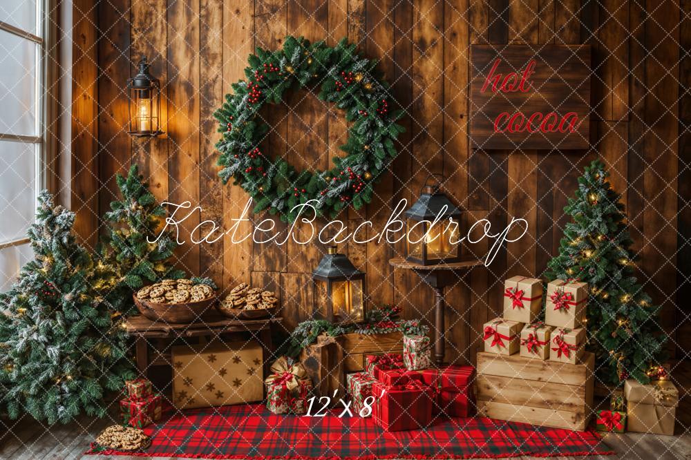 Kate Christmas Hot Cocoa Cookie Wreath Backdrop Designed by Emetselch -UK