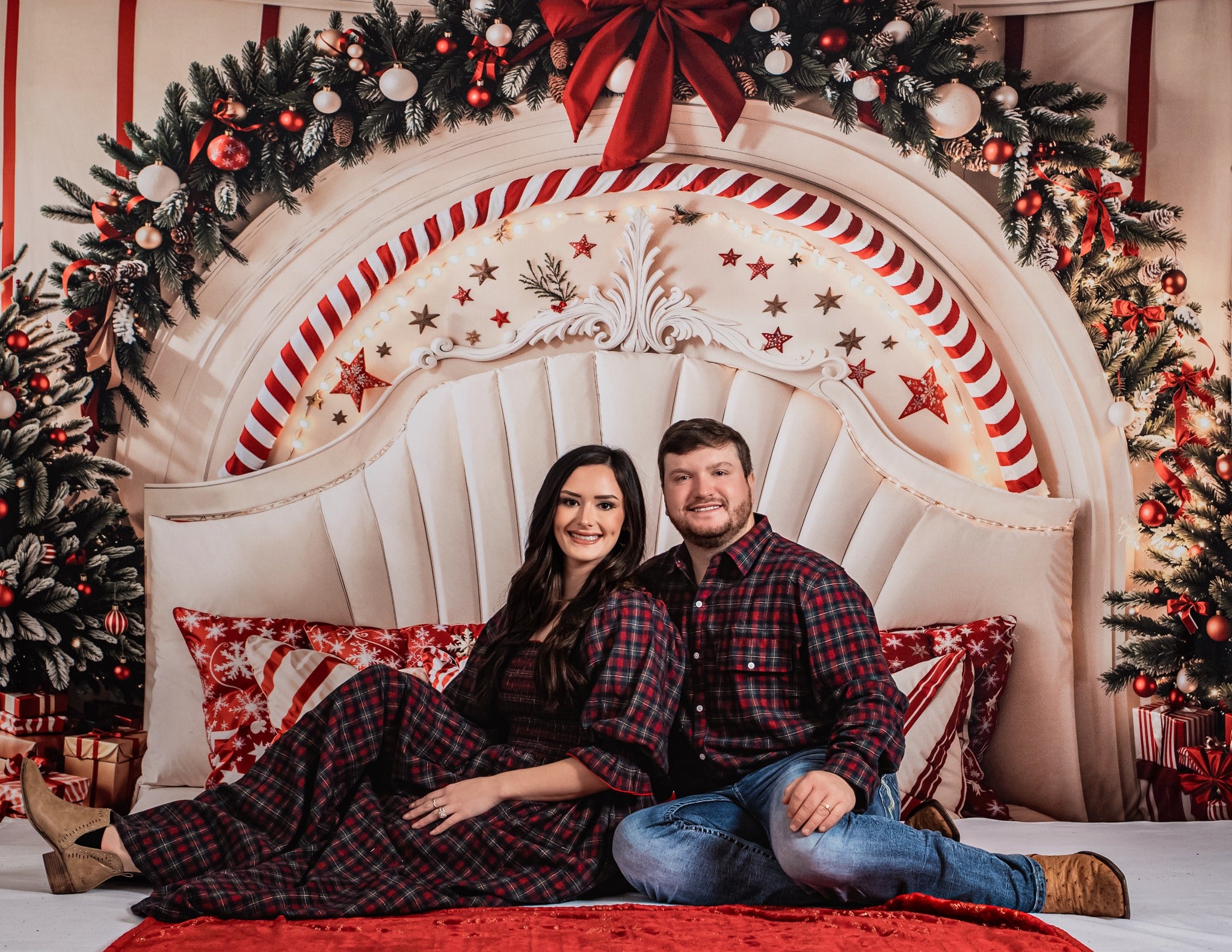 Kate Christmas Candy Cane Arch Headboard Backdrop Designed by Emetselch -UK