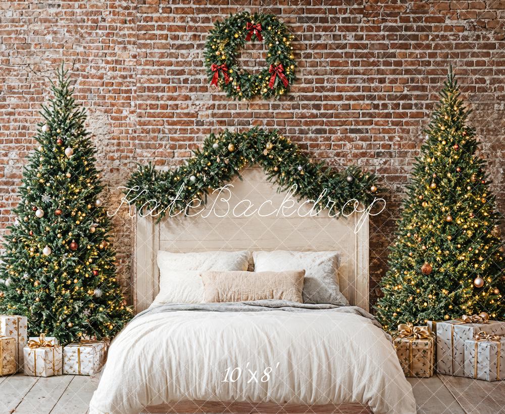 Kate Christmas Bedroom Headboard Brick Wall Backdrop Designed by Emetselch -UK