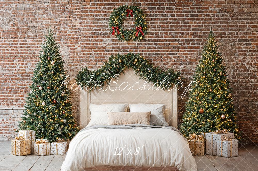 Kate Christmas Bedroom Headboard Brick Wall Backdrop Designed by Emetselch -UK