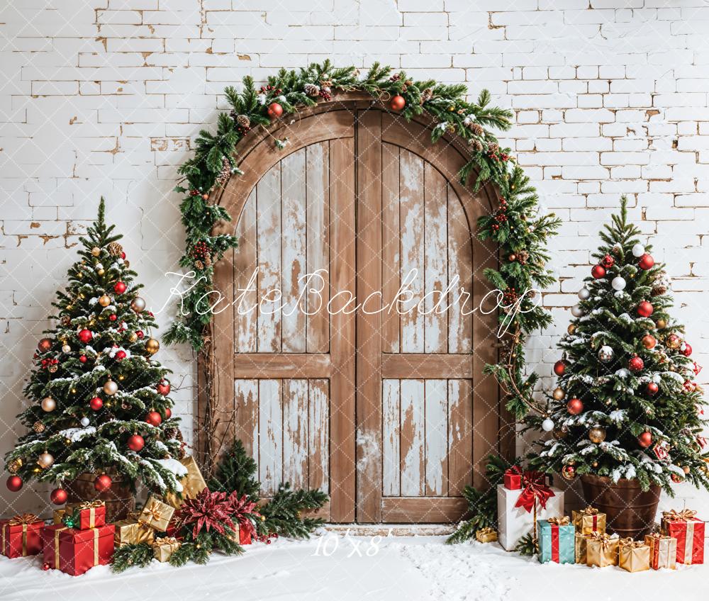 Lightning Deals Kate Christmas Wooden Door Tree Garland Backdrop Designed by Emetselch -UK