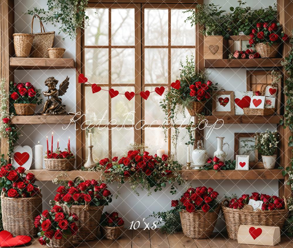 On Sale Kate Valentine's Day Roses Shelves Backdrop Designed by Emetselch -UK