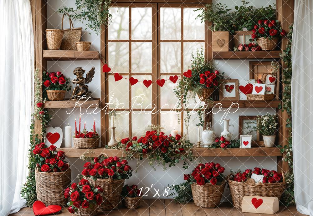 On Sale Kate Valentine's Day Roses Shelves Backdrop Designed by Emetselch -UK