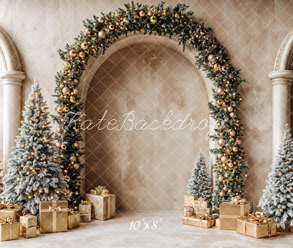 Lightning Deals Kate Christmas Tree Arch Golden Gifts Backdrop Designed by Emetselch -UK