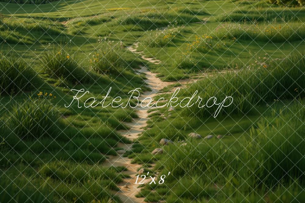 Kate Spring Lush Grass Pathway Floor Backdrop Designed by Emetselch