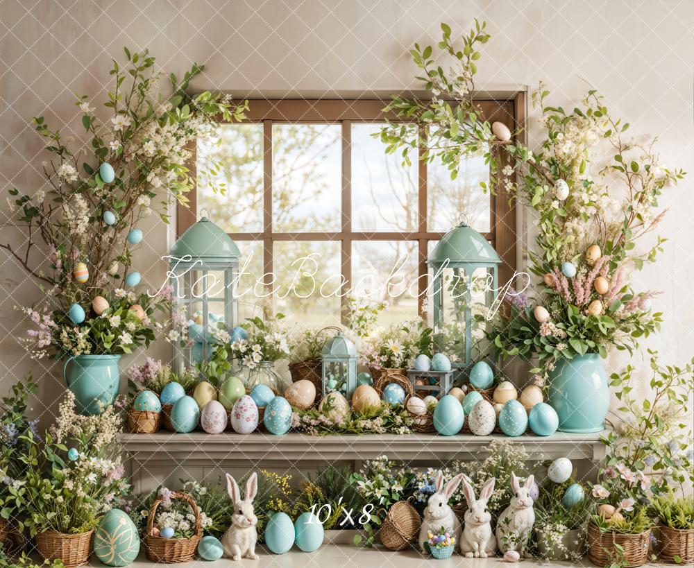 On Sale Kate Easter Bunny Egg Floral Window Backdrop Designed by Emetselch -UK