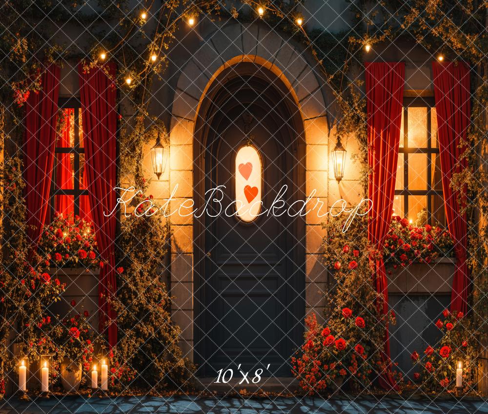 Kate Valentine's Day Romantic Doorway Floral Backdrop Designed by Emetselch -UK