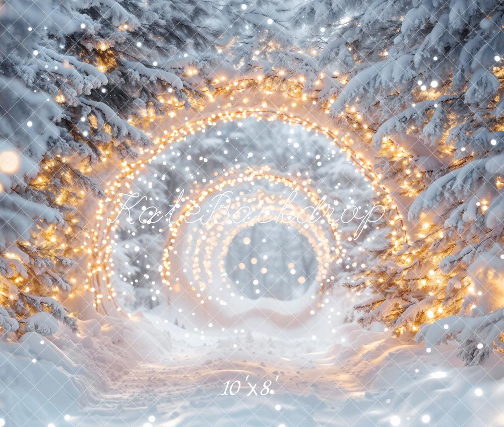 Lightning Deals Kate Winter Snow Wonderland Lights Tunnel Backdrop Designed by Emetselch -UK