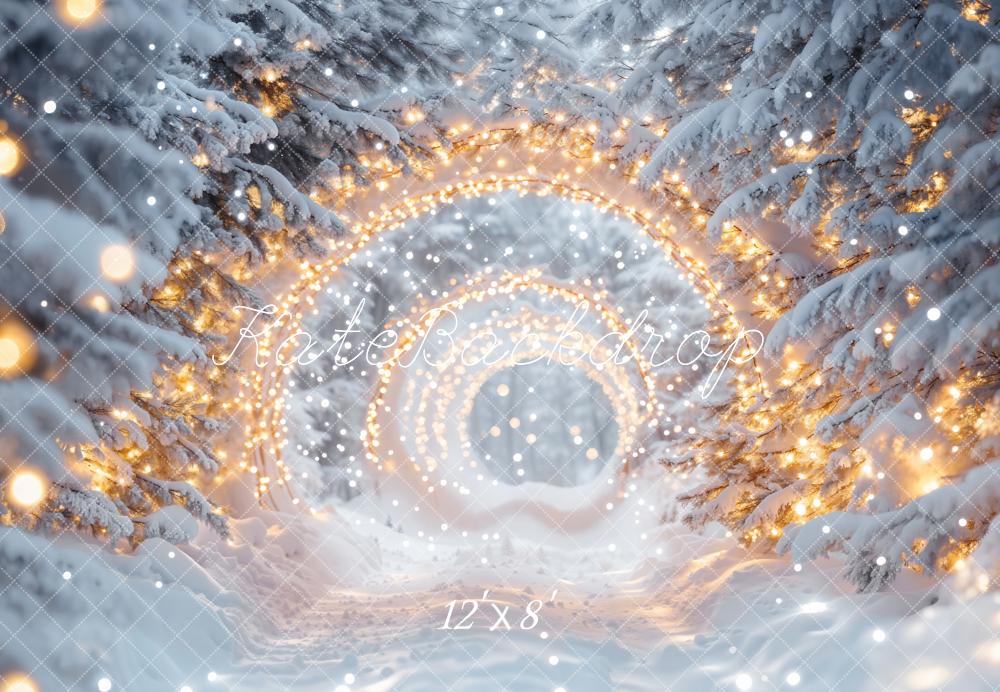 Lightning Deals Kate Winter Snow Wonderland Lights Tunnel Backdrop Designed by Emetselch -UK