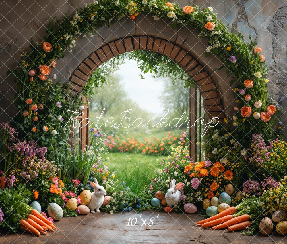 Kate Easter Garden Bunny Flower Arch Backdrop Designed by Emetselch -UK