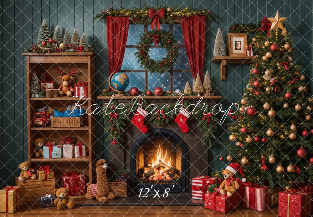 On Sale Kate Christmas Tree Fireplace Shelf Gifts Backdrop Designed by Emetselch