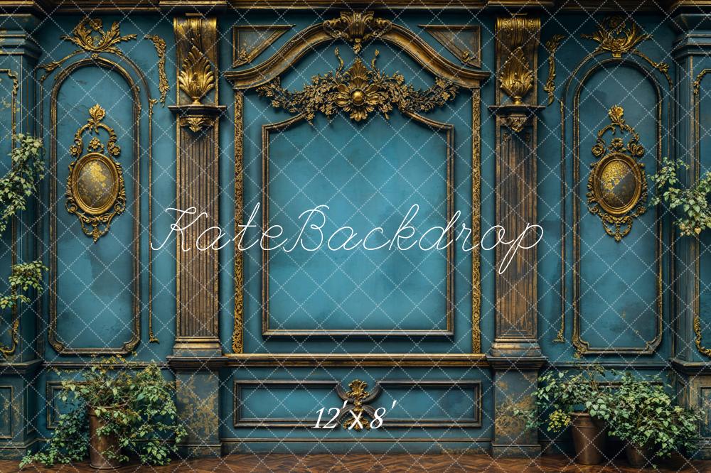 Kate Vintage Wall Elegant Blue Backdrop Designed by Emetselch -UK