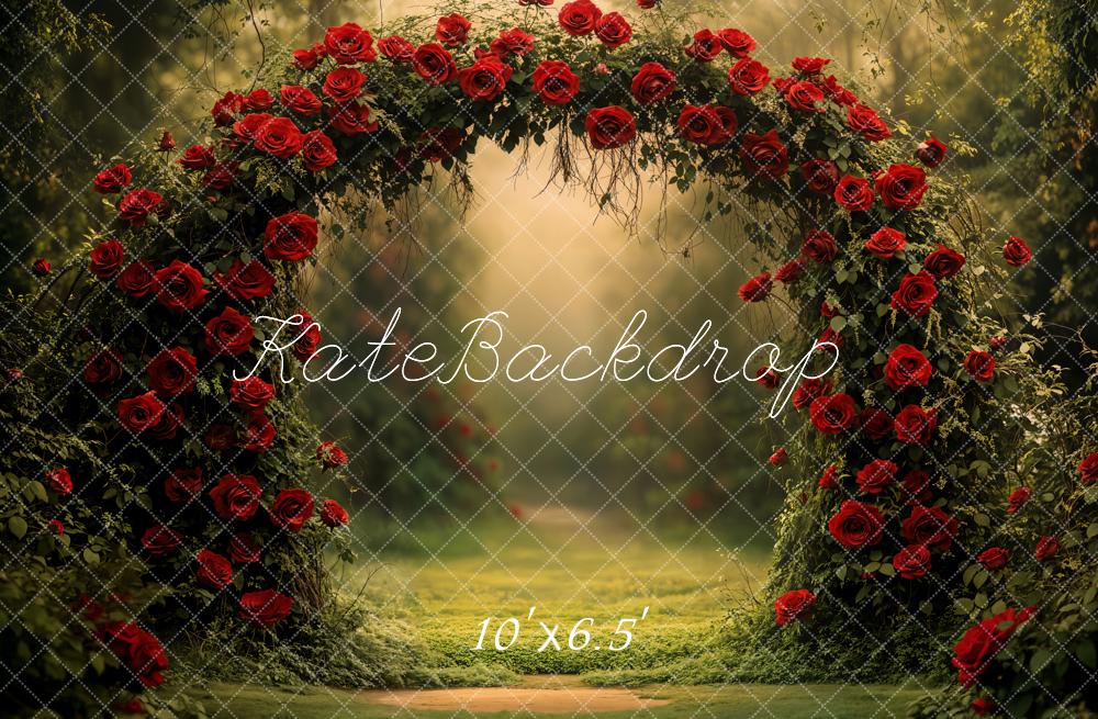 Kate Valentine Rose Arch Garden Fleece Backdrop Designed by Emetselch -UK