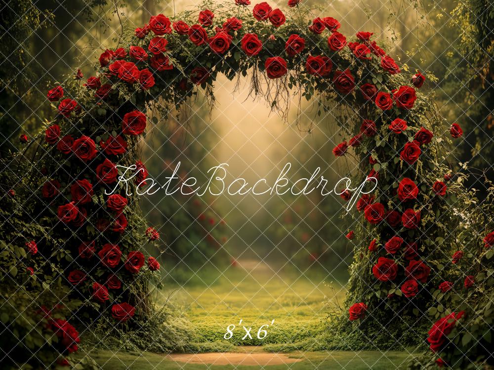 Kate Valentine Rose Arch Garden Fleece Backdrop Designed by Emetselch -UK