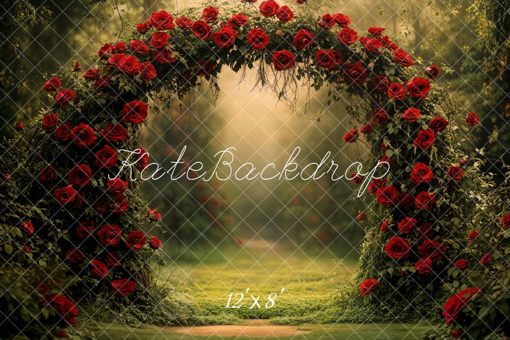 Kate Valentine Rose Arch Garden Fleece Backdrop Designed by Emetselch -UK