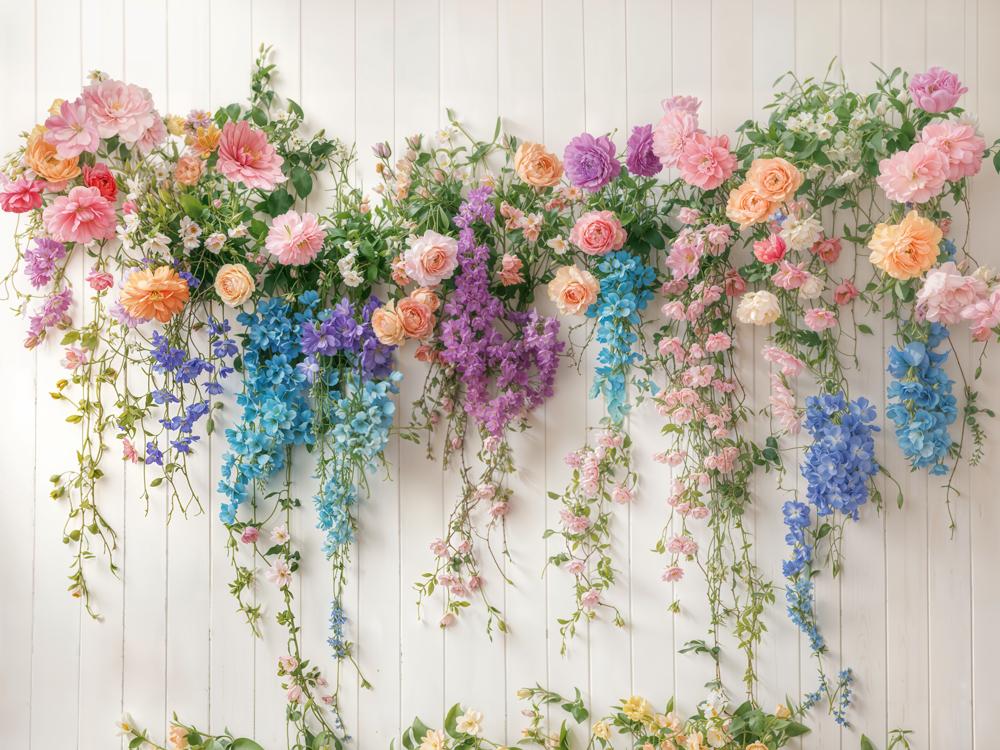 Kate Spring Flower Arch Colorful Fleece Backdrop Designed by Emetselch -UK