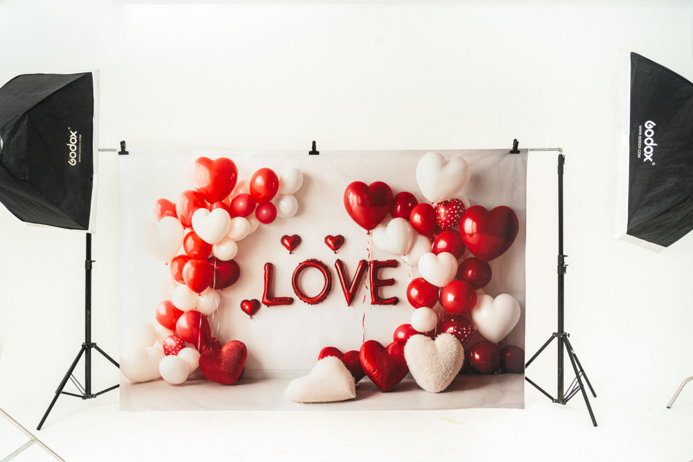 Kate Valentine Heart Balloons Love Backdrop Designed by Emetselch