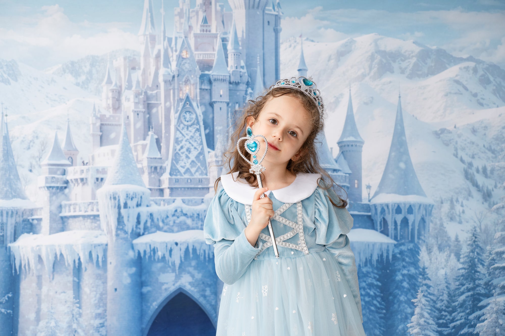 Kate Winter Ice World Castle Backdrop Designed by Chain Photography -UK