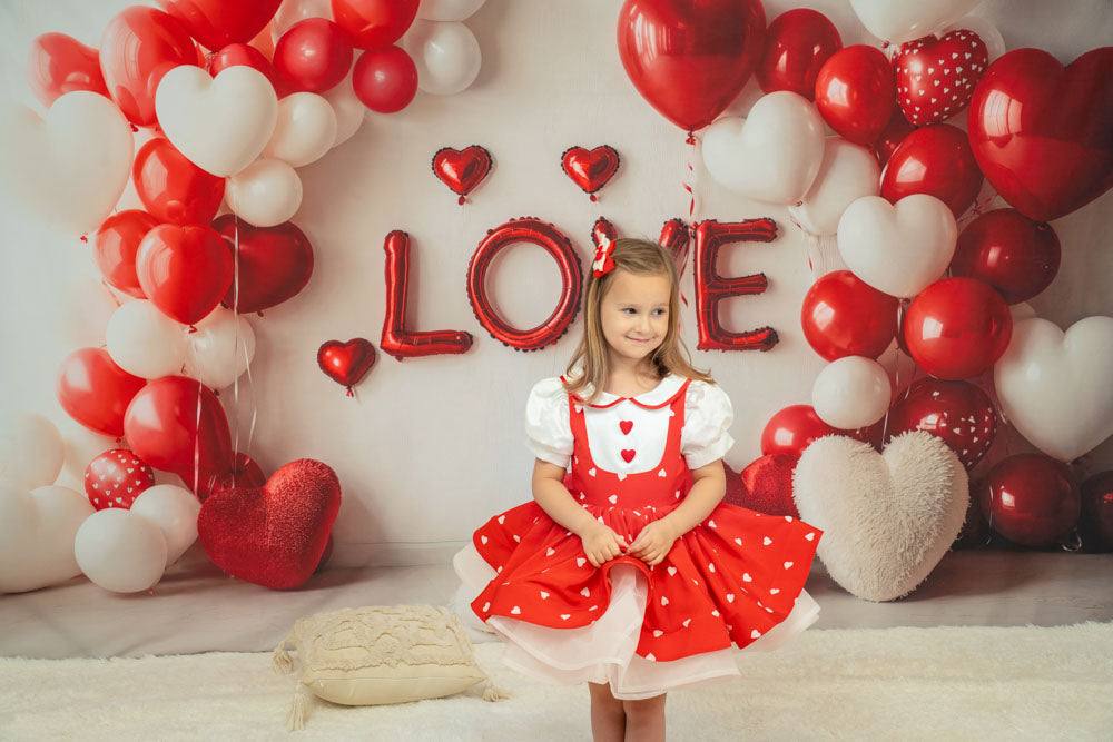 Kate Valentine Heart Balloons Love Backdrop Designed by Emetselch