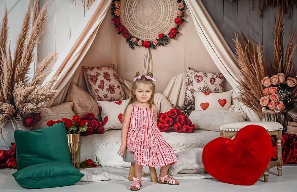 Kate Spring Valentine Boho Romantic Floral Tent Backdrop Designed by Emetselch