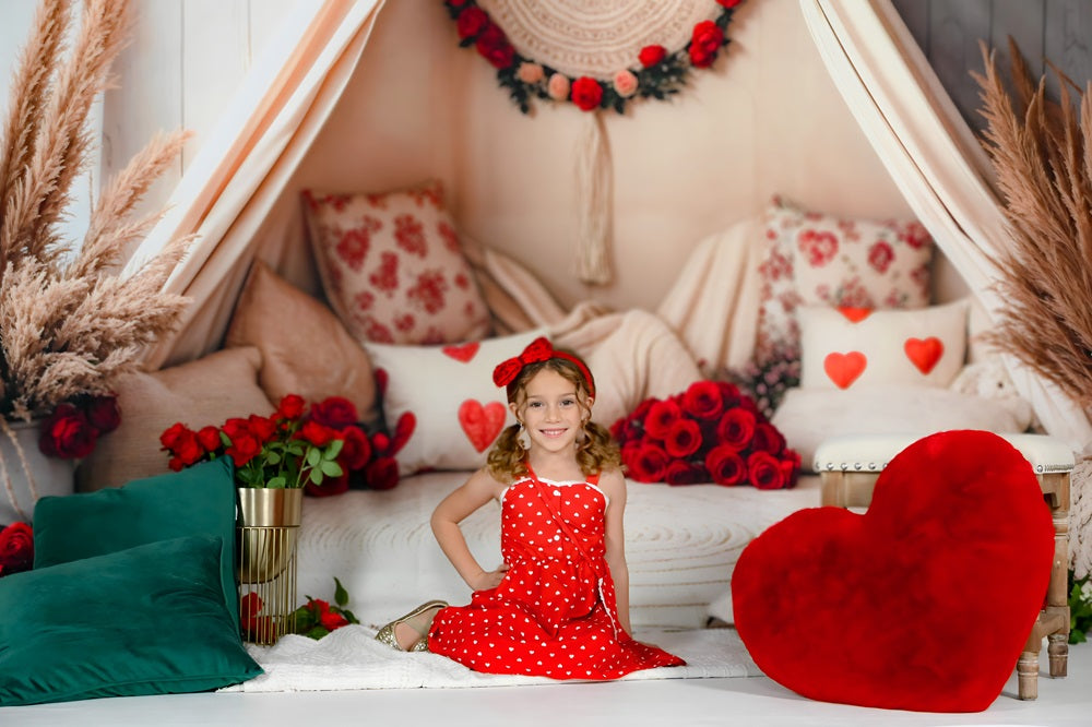 Kate Spring Valentine Boho Romantic Floral Tent Backdrop Designed by Emetselch