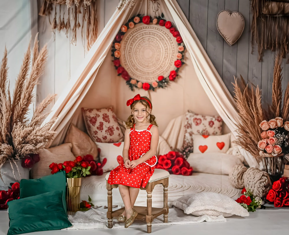 Kate Spring Valentine Boho Romantic Floral Tent Backdrop Designed by Emetselch