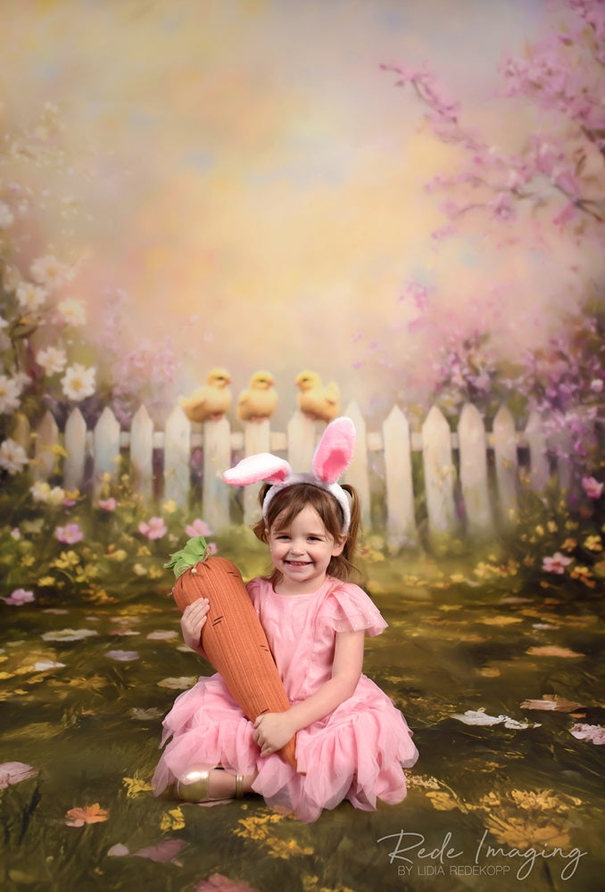 Kate Sweep Spring Chicks Floral Fence Backdrop Designed by Lidia Redekopp