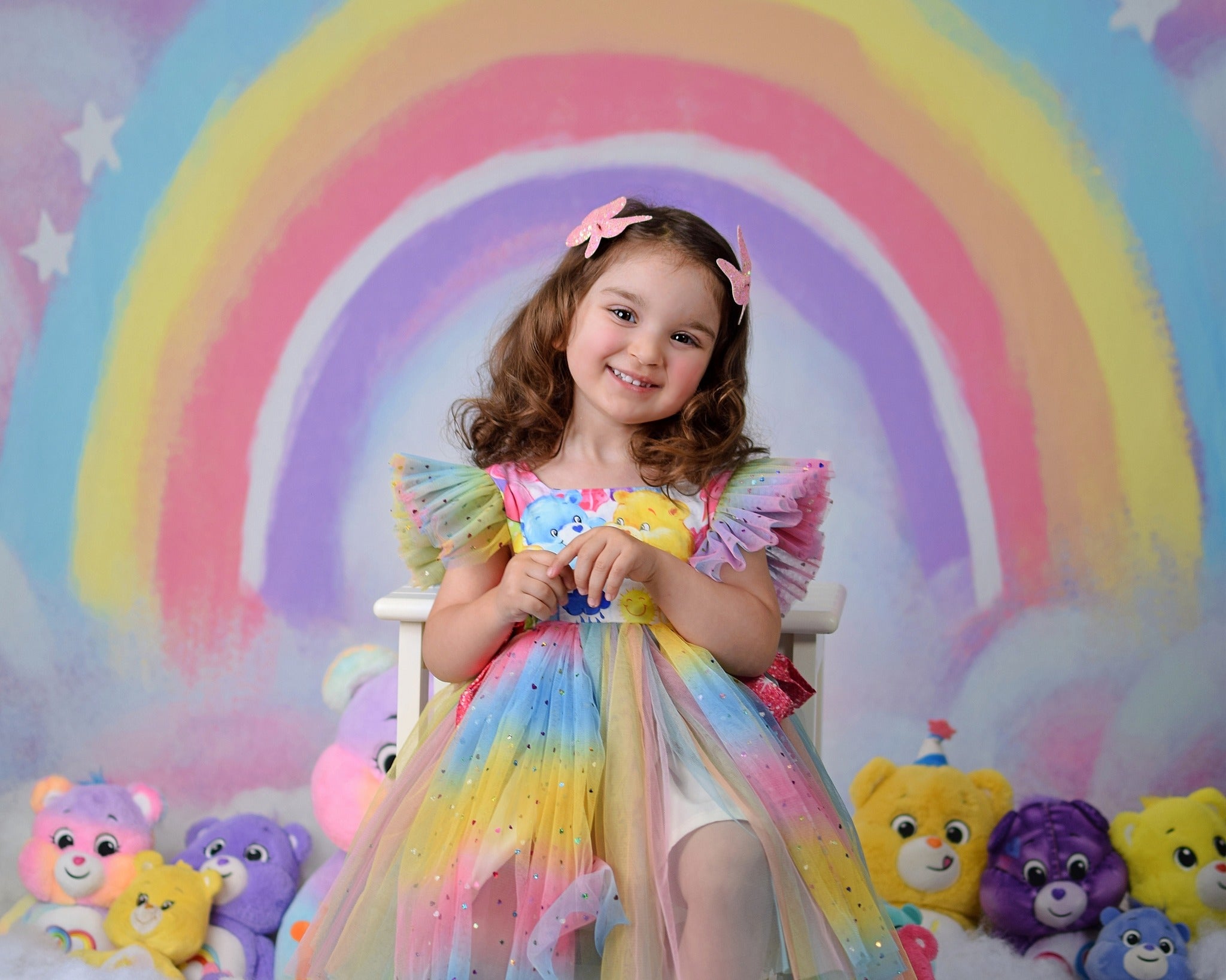 Kate Rainbow Girly Cake Smash Backdrop Designed by GQ -UK