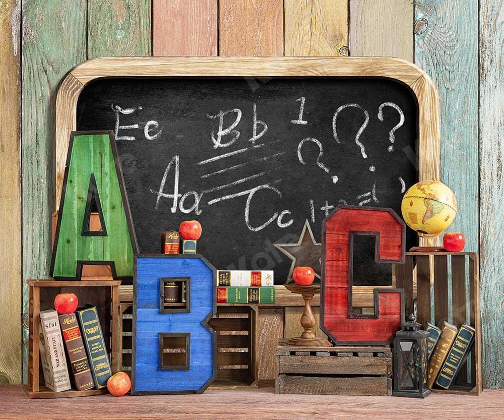 Kate Back to School Summer Blackboard Colorful ABC Fleece Backdrop -UK