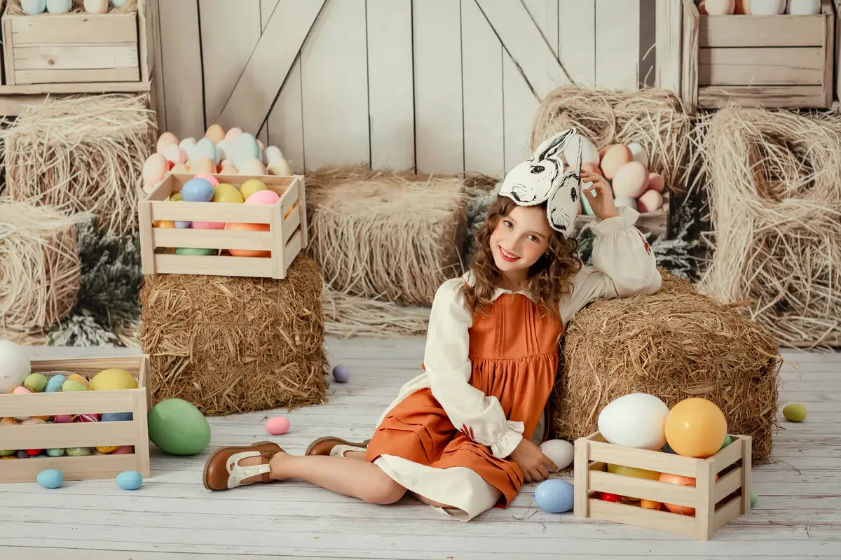 Kate Easter Floral Egg Farmhouse Backdrop Designed by Emetselch -UK