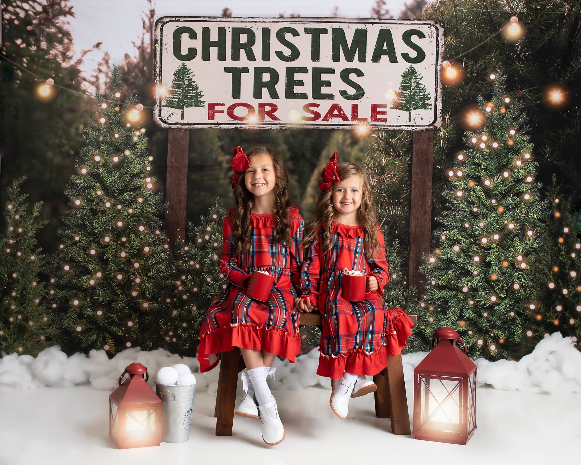 Lightning Deals Kate Christmas Trees Backdrop for Photography Designed By JS Photography -UK