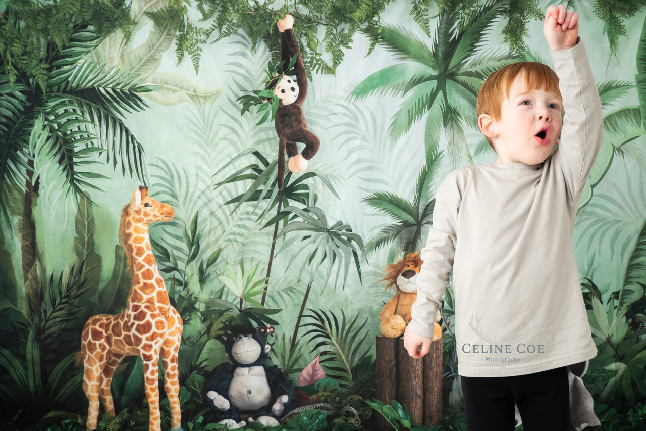 Kate Cake Smash Jungle Animals Backdrop Designed by Emetselch -UK