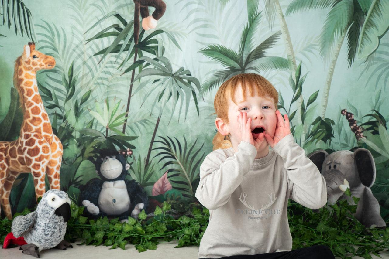 Kate Cake Smash Jungle Animals Backdrop Designed by Emetselch -UK