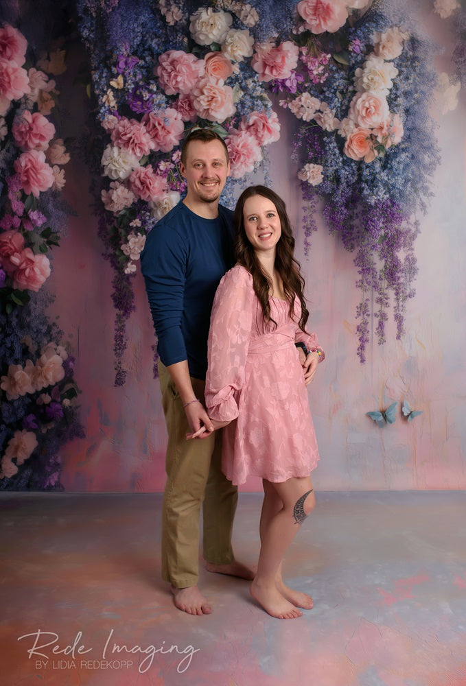 Kate Sweep Spring Romantic Wisteria Floral Backdrop Designed by Patty Robert