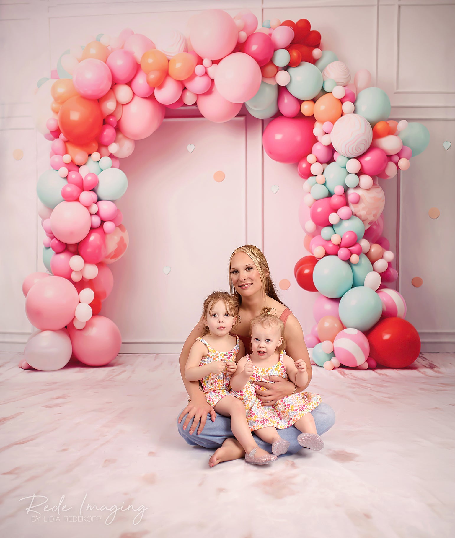 Kate Sweep Birthday Cake Smash Balloon Arch Backdrop Designed by Lidia Redekopp -UK