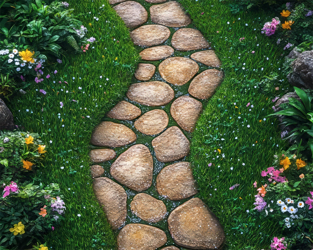 Kate Spring Stone Pathway Garden Rubber Floor Mat Designed by Mini MakeBelieve