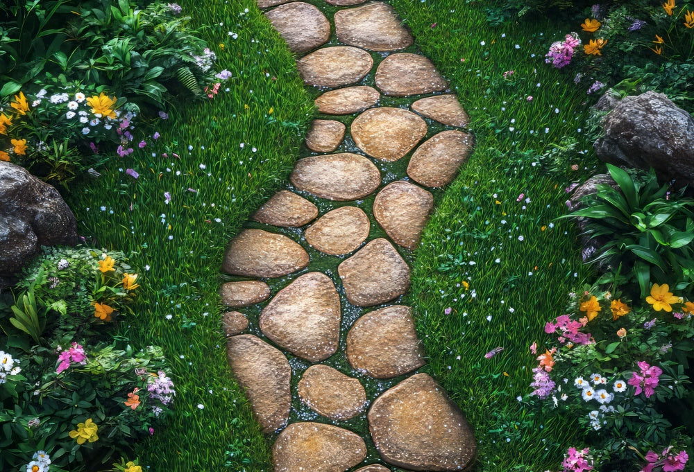 Kate Spring Stone Pathway Garden Rubber Floor Mat Designed by Mini MakeBelieve