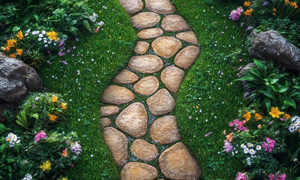 Kate Spring Stone Pathway Garden Rubber Floor Mat Designed by Mini MakeBelieve